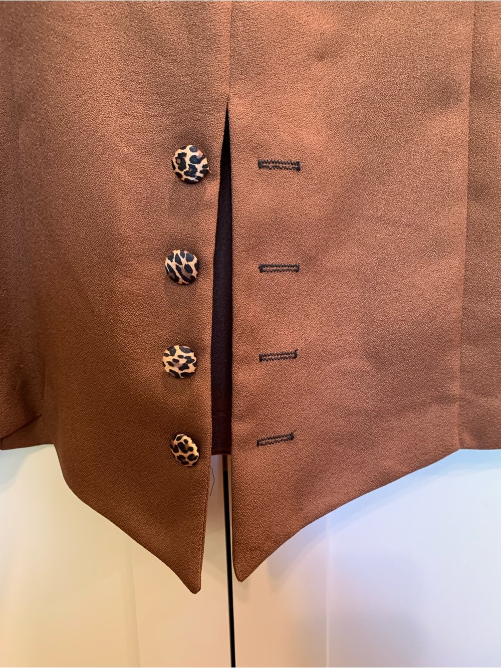 VTG Wear Abouts Brown Leopard Print Blazer Women's 8 Retro 1990s Office Academia - Picture 5 of 13